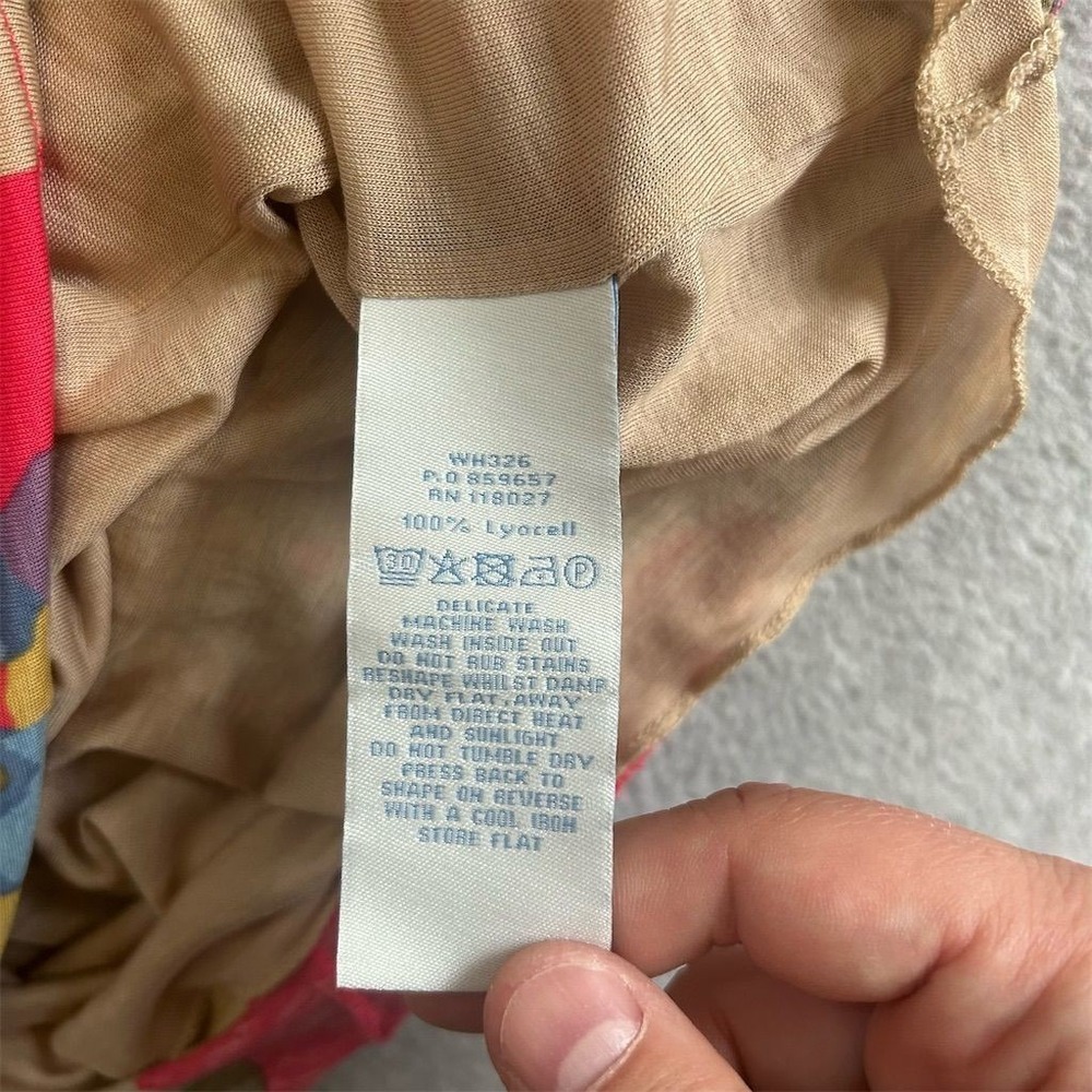 Boden Dress Women's Red Size 8r Floral Jersey Twist-Front Knee Length - Picture 5 of 8